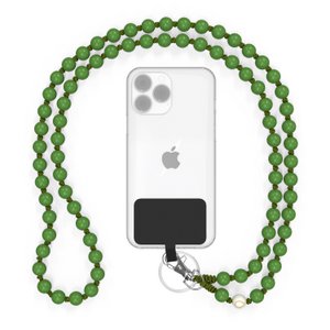 Mobile phone chain universal, wooden beads, handmade - The Palm