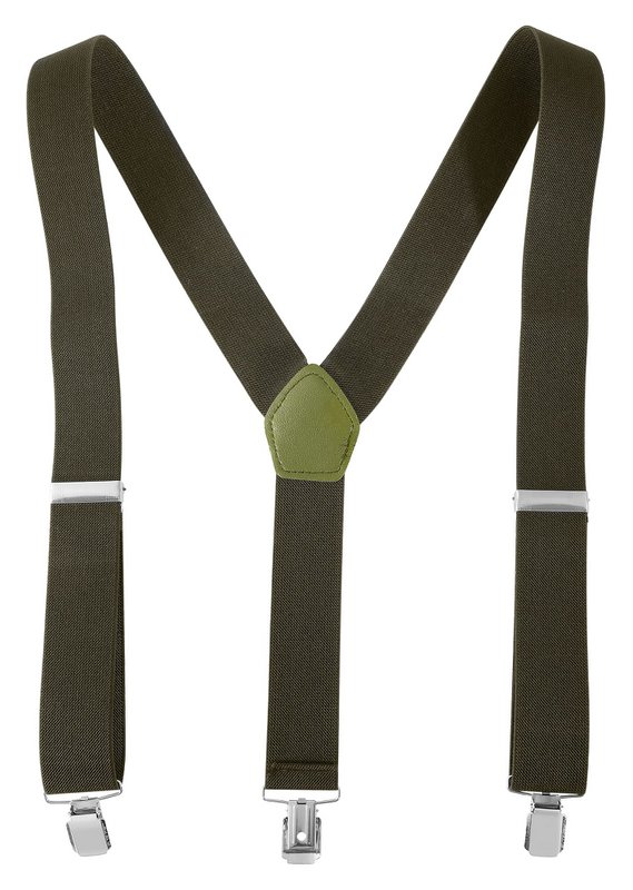 Suspenders total length 95 cm, dark green