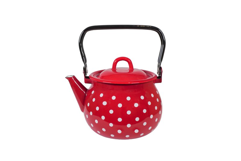 Smalto per bollitore polka dot rosso 2,5l rosa Isabelle