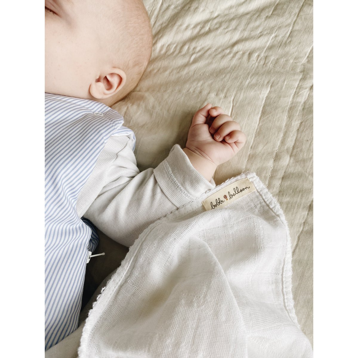 Mousseline met gehaakte bies - Witte bies