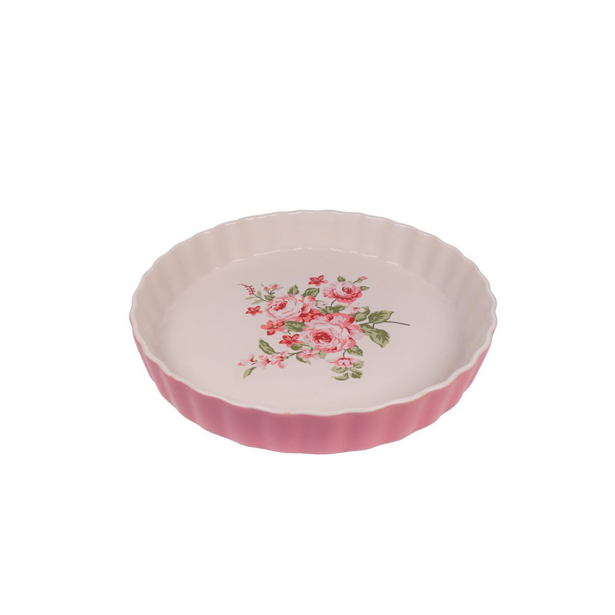Plat à tarte rose pastel Bella 26,5 cm Isabelle Rose