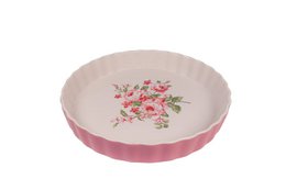 Plat à tarte rose pastel Bella 26,5 cm Isabelle Rose