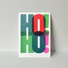 Riso Postkarte, Weihnachtskarte, HoHo!, Risographie, DIN A6
