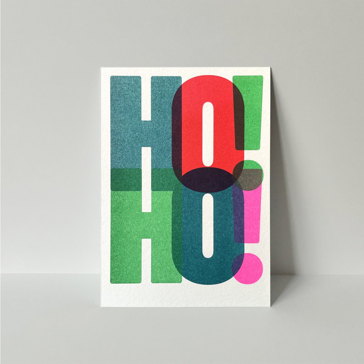 Postal Riso, tarjeta de Navidad, HoHo!, risografía, DIN A6