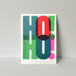 Postal Riso, tarjeta de Navidad, HoHo!, risografía, DIN A6