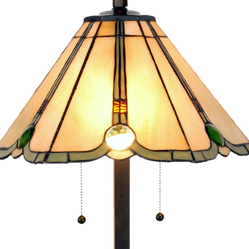 Tiffany table lamp Ø 40x67 cm beige glass