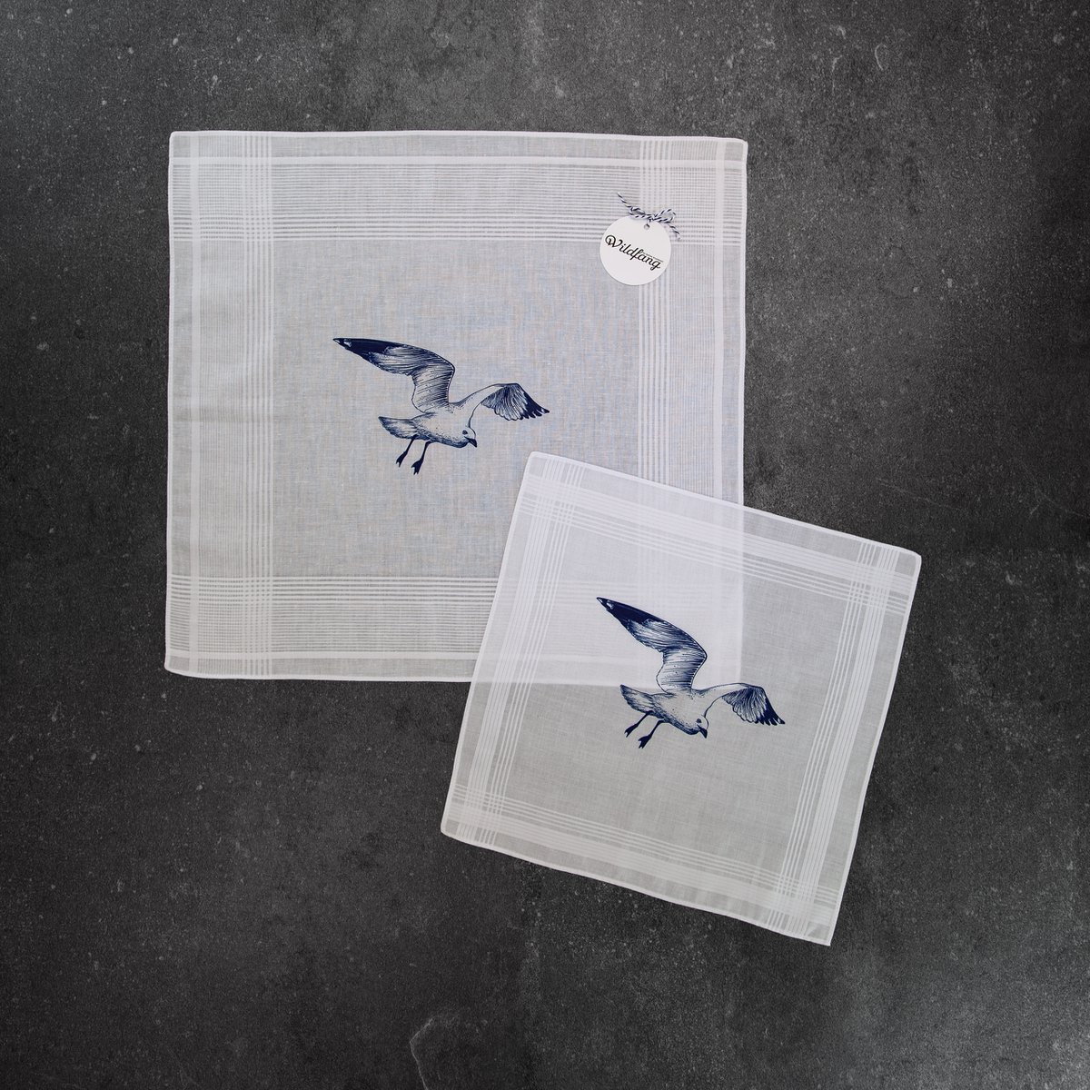 Katoenen zakdoek witte meeuw