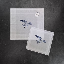 Cotton handkerchief white seagull
