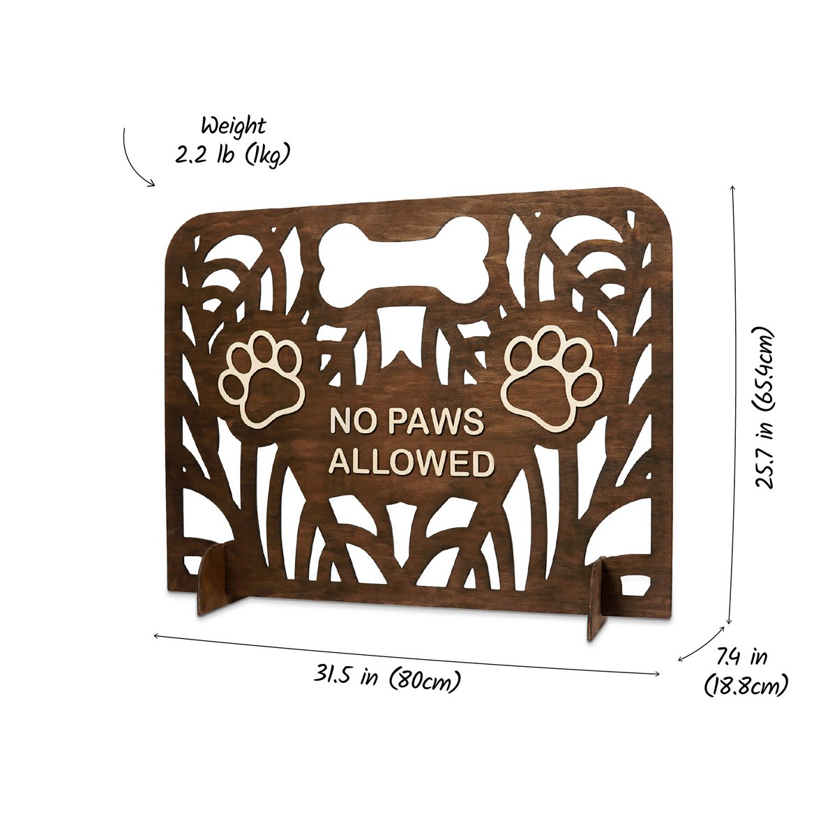 Freestanding Wooden Pet Gate, Indoor Barrier for Dogs