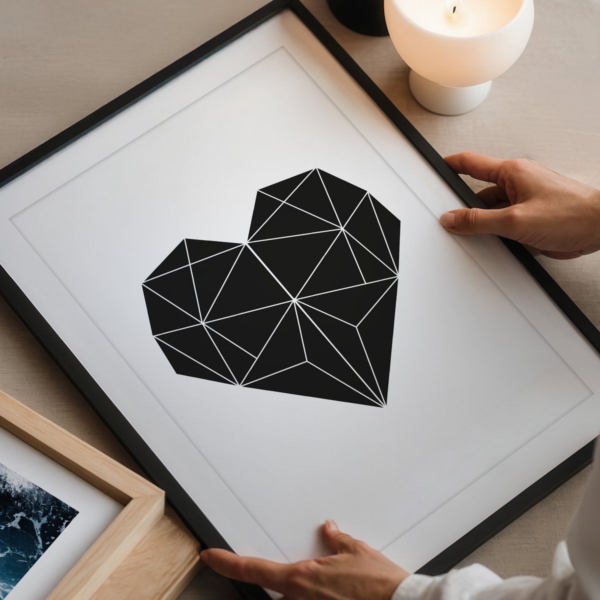 Poster: Geometrisches Herz