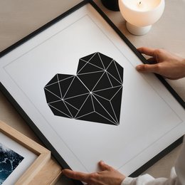 Poster: Geometrisches Herz