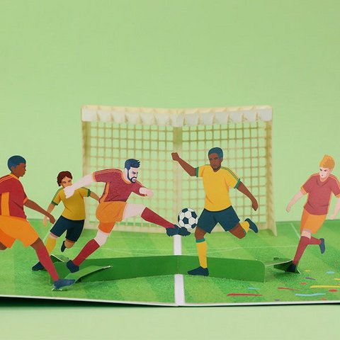 Football Goal 3D Pop-Up Card for Dad, Him & Soccer Fans