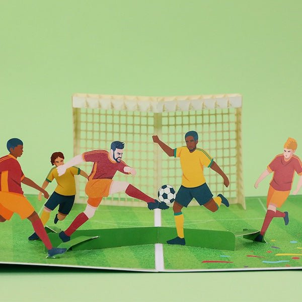 Football Goal 3D Pop-Up Card for Dad, Him & Soccer Fans