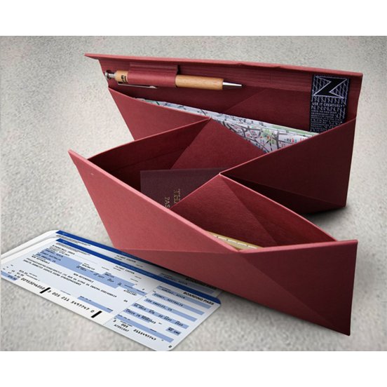 Cellulose fiber travel document holder organizer