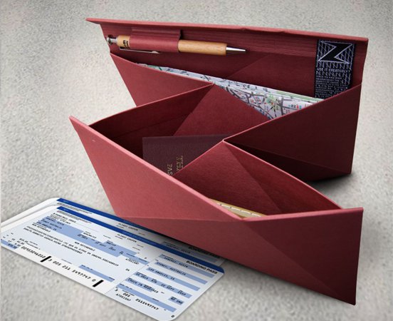 Cellulose fiber travel document holder organizer
