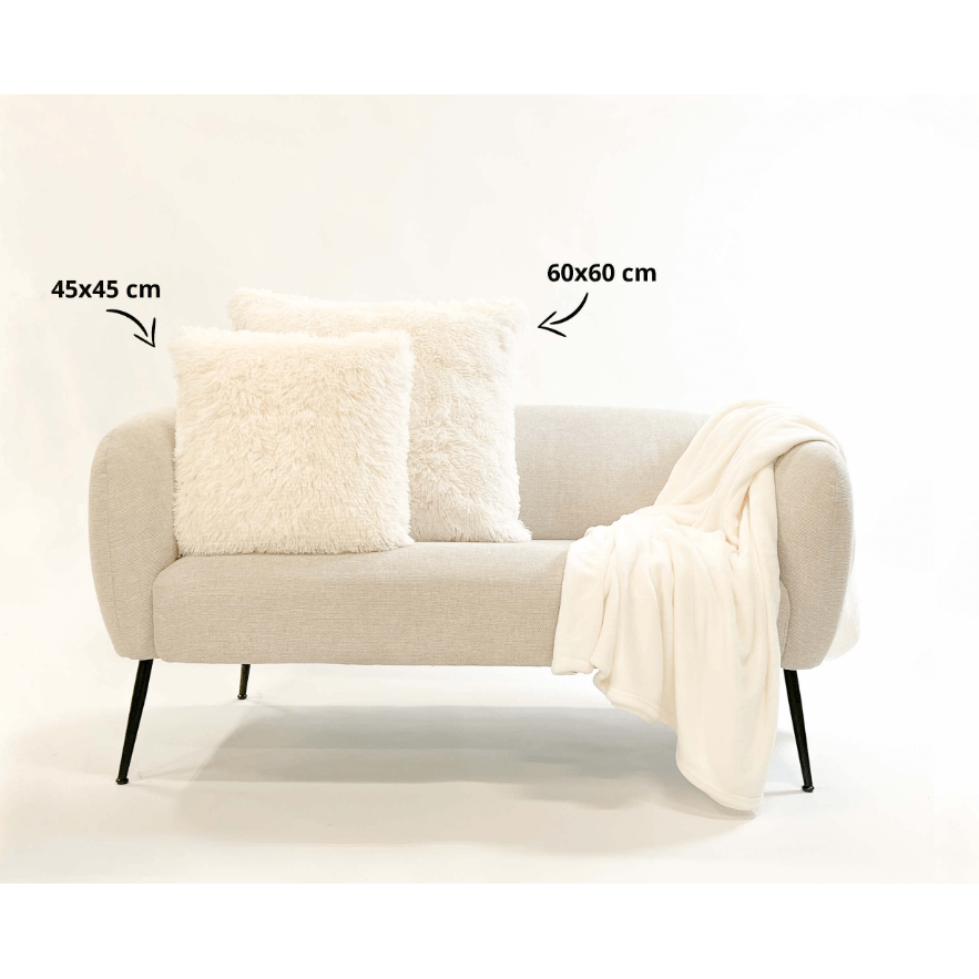 Dutch Decor FLUFFY - Decorative cushion 60x60 cm - Super soft - XL cushion - Snow White - White