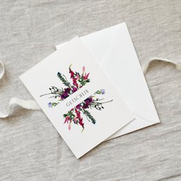 Wenskaartbon | Violette bloemen