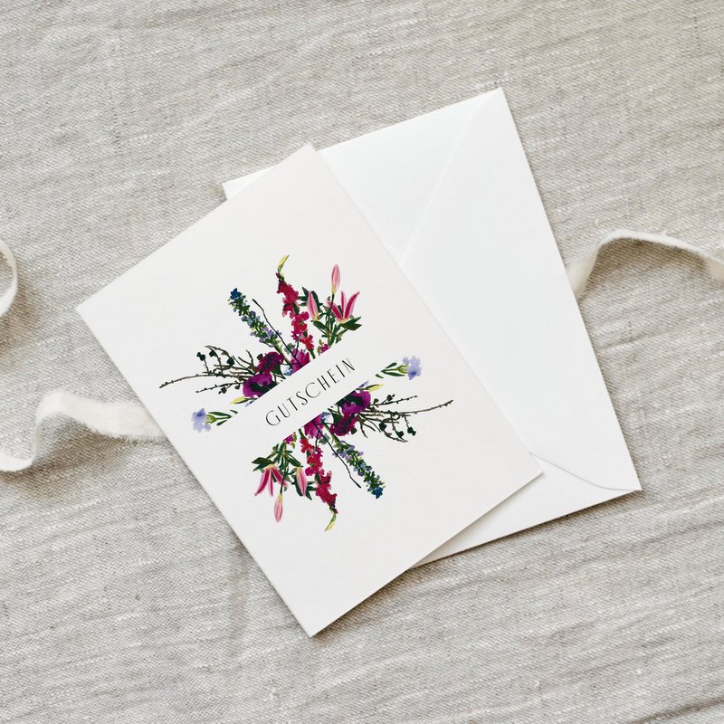 Wenskaartbon | Violette bloemen