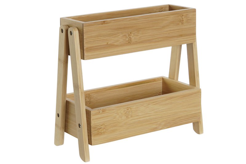 BAMBOO SHELF 27X12X25 2 FLOORS NATURAL SPICE RACK PC207675