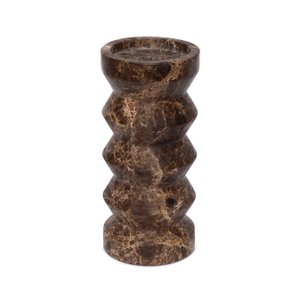 Ruit kaarshouder Dark Emperador H20x9cm