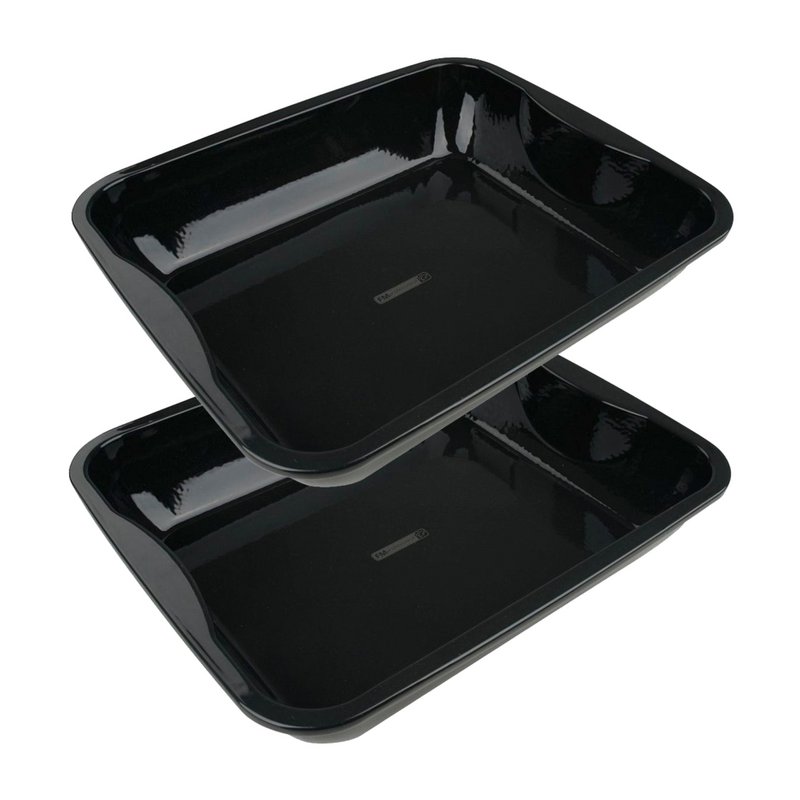 Set of 2 enameled steel oven dishes 40 x 34 cm FM Professional Barbecue