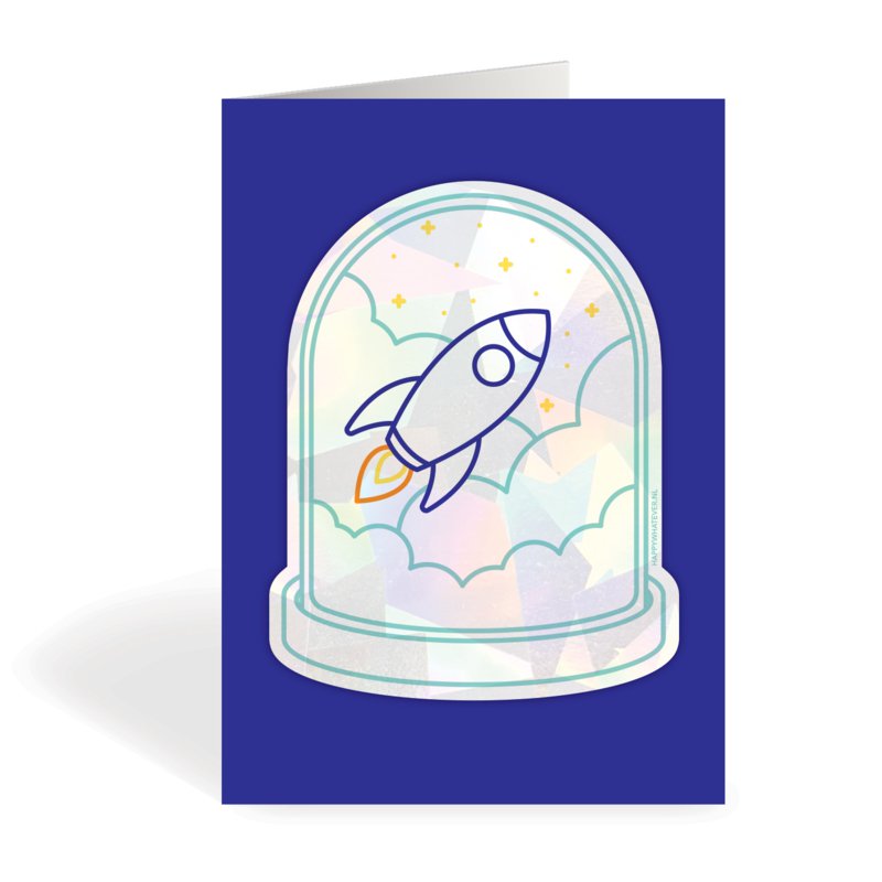 Rainbowmaker raamsticker / kaart - Rocket
