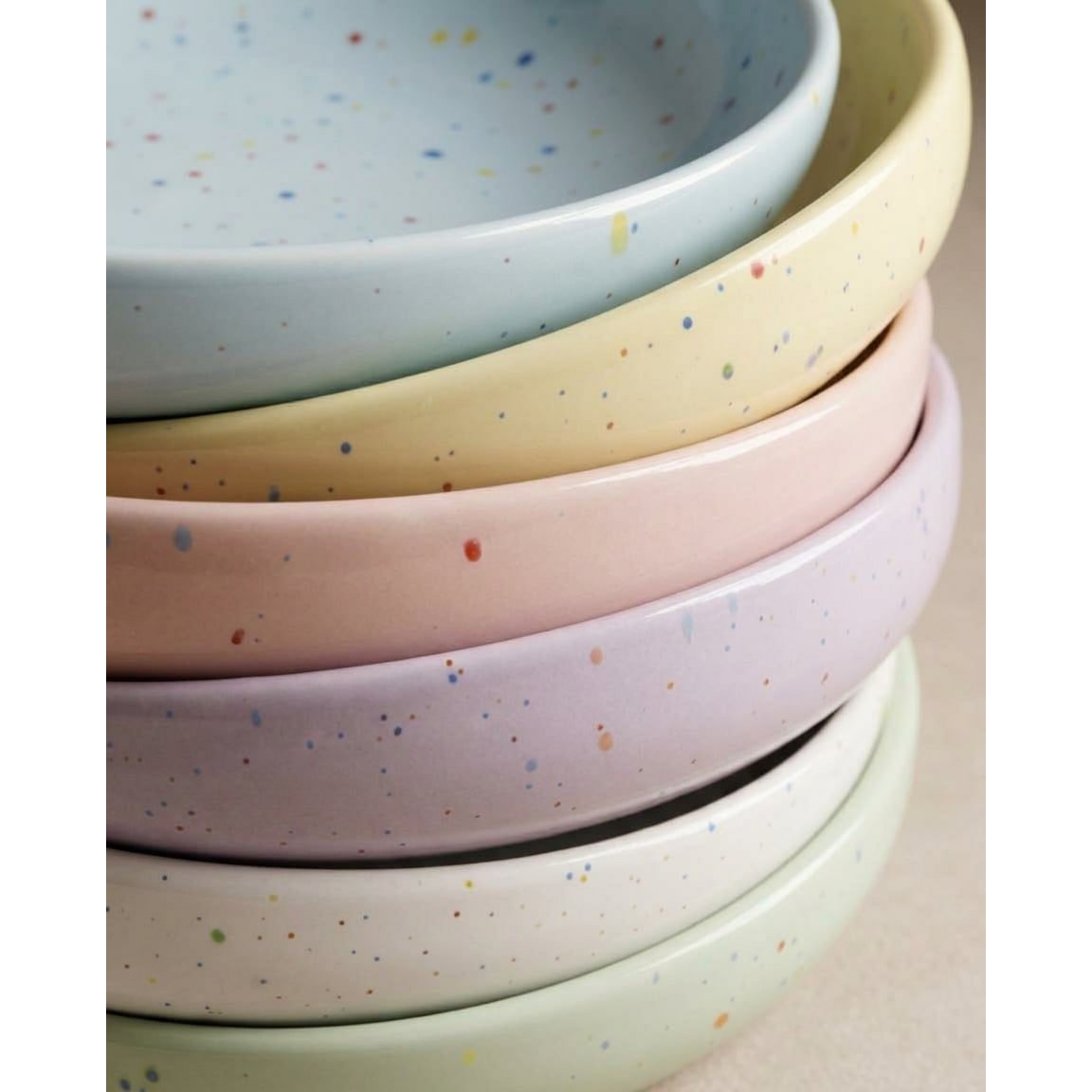 New Party Low Pasta Plate 23cm - Mix 6 Pieces