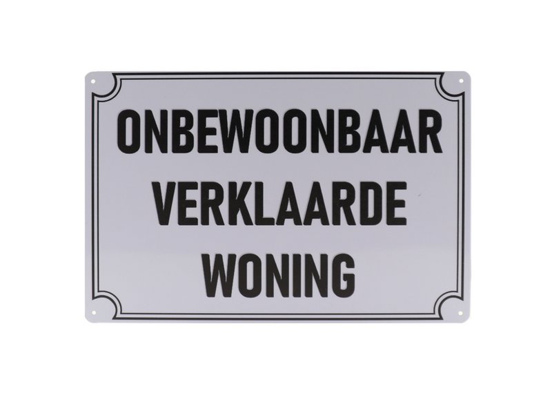 Onbewoonbaar Retro Wandbord 20x30