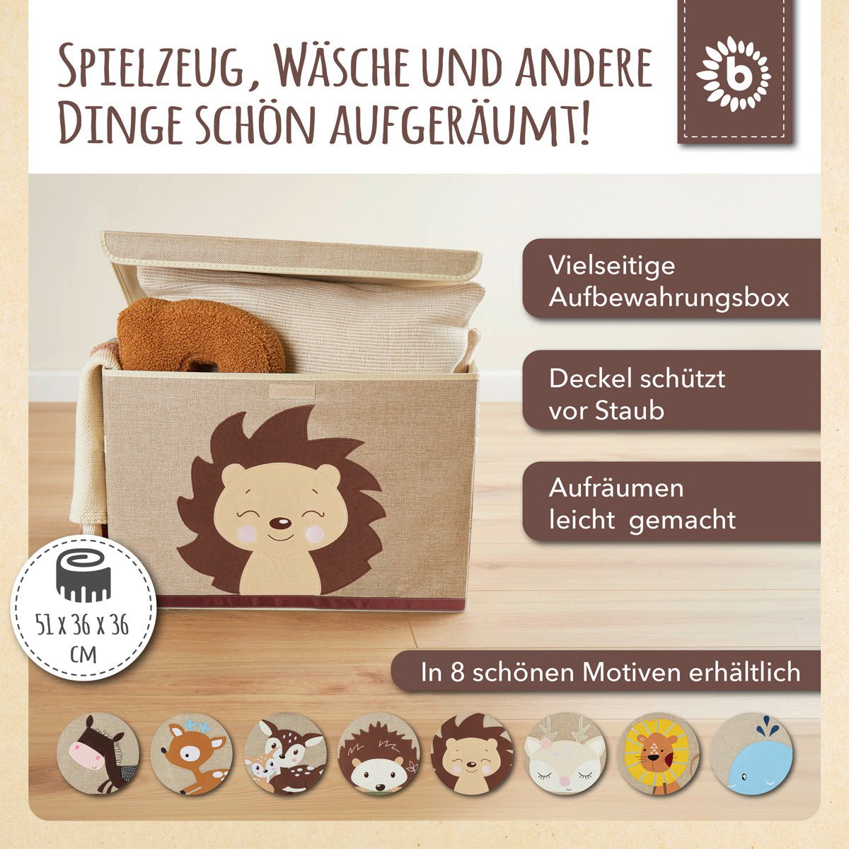 Storage box hedgehog piksi with lid
