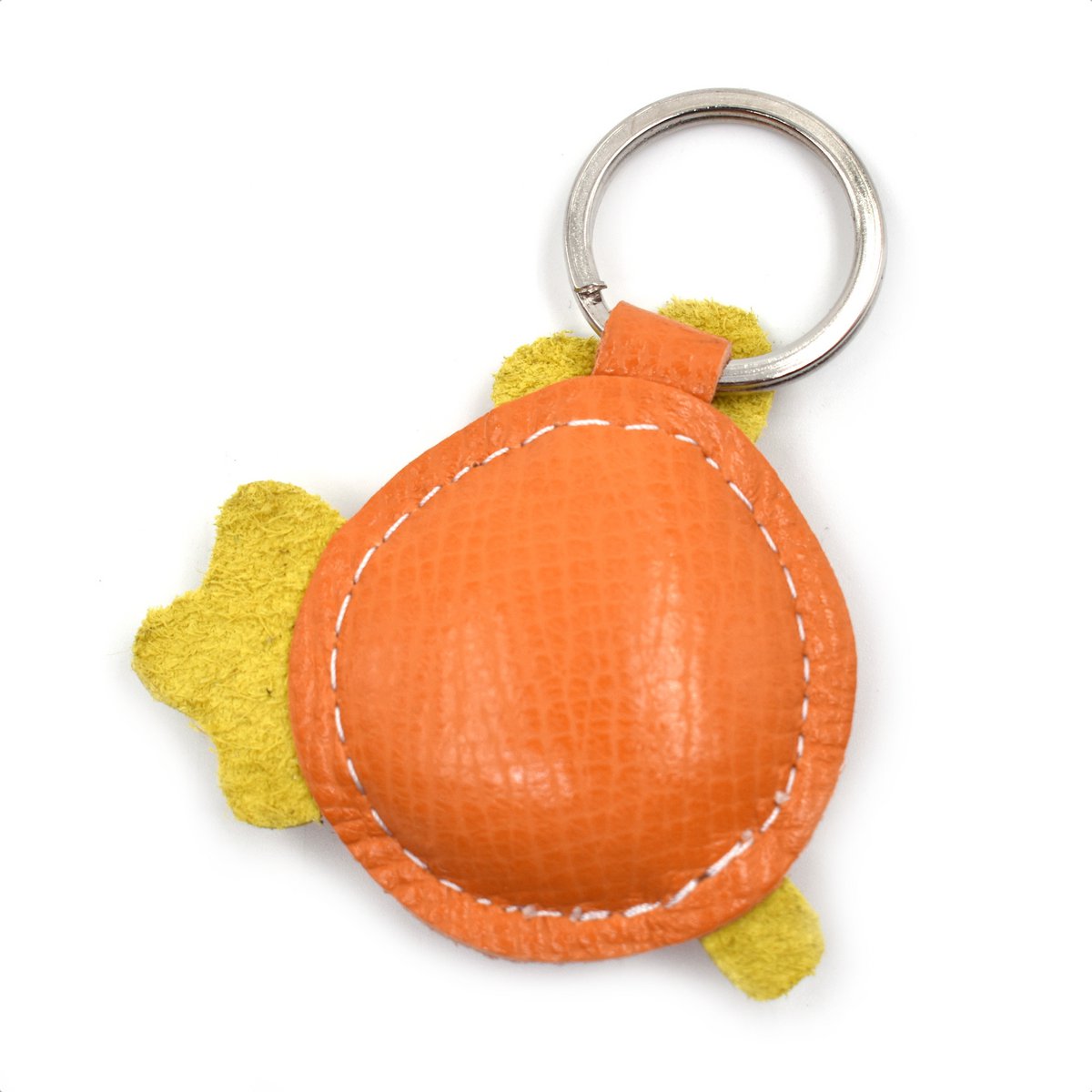 Porte-clés en cuir de poisson orange