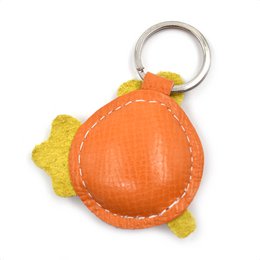 Porte-clés en cuir de poisson orange