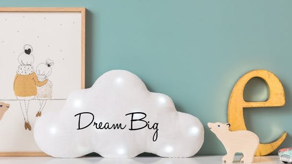 Veilleuse musicale nuage blanc paillette dream big 