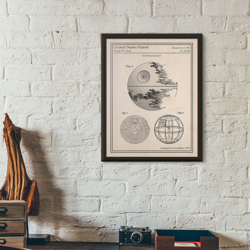 Star Wars Patent Poster - Death Star