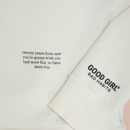 Crop Hoodie "TWENTY YEARS FROM NOW" - Weiss