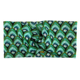 Twist Headband - Art Deco Shell, Ponte Jersey