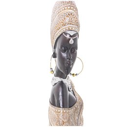 AFRICAN RESIN BUST FIGUR NEGRO/DORADO _18X9X42CM ST50349