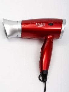 Adler AD 2220 föhn, 1400 watt, rood/zilver