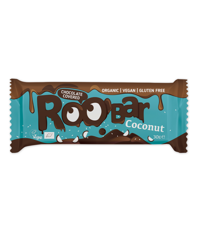 Chocolate Covered Coconut Bar, organic, Roobar, 30g