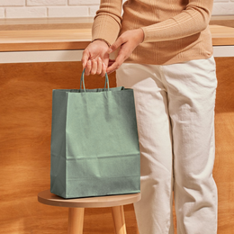 Paper bag M - Olive green (100 pieces)