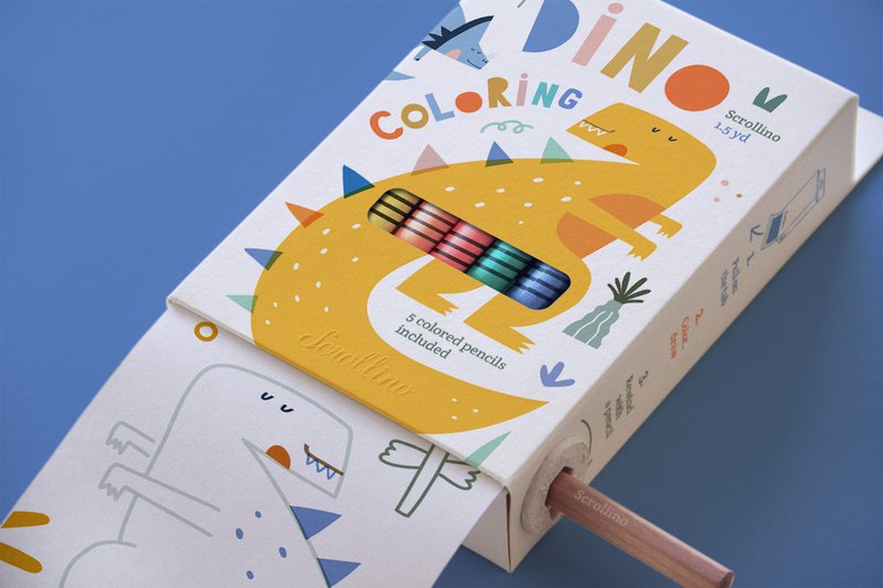Libro para colorear con dinosaurios - Scrollino DINO Coloring