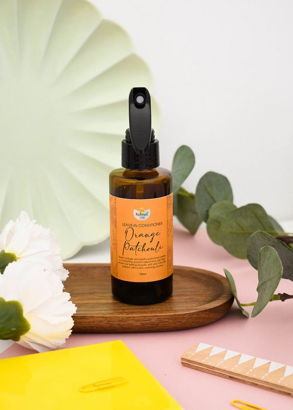 Orange Patchouli Leave-In Conditioner | Nachfüllflasche | Natürliche Haarspülung für trockenes, strapaziertes und krauses Haar | Leichte vegane Haarpflege für alle Haartypen