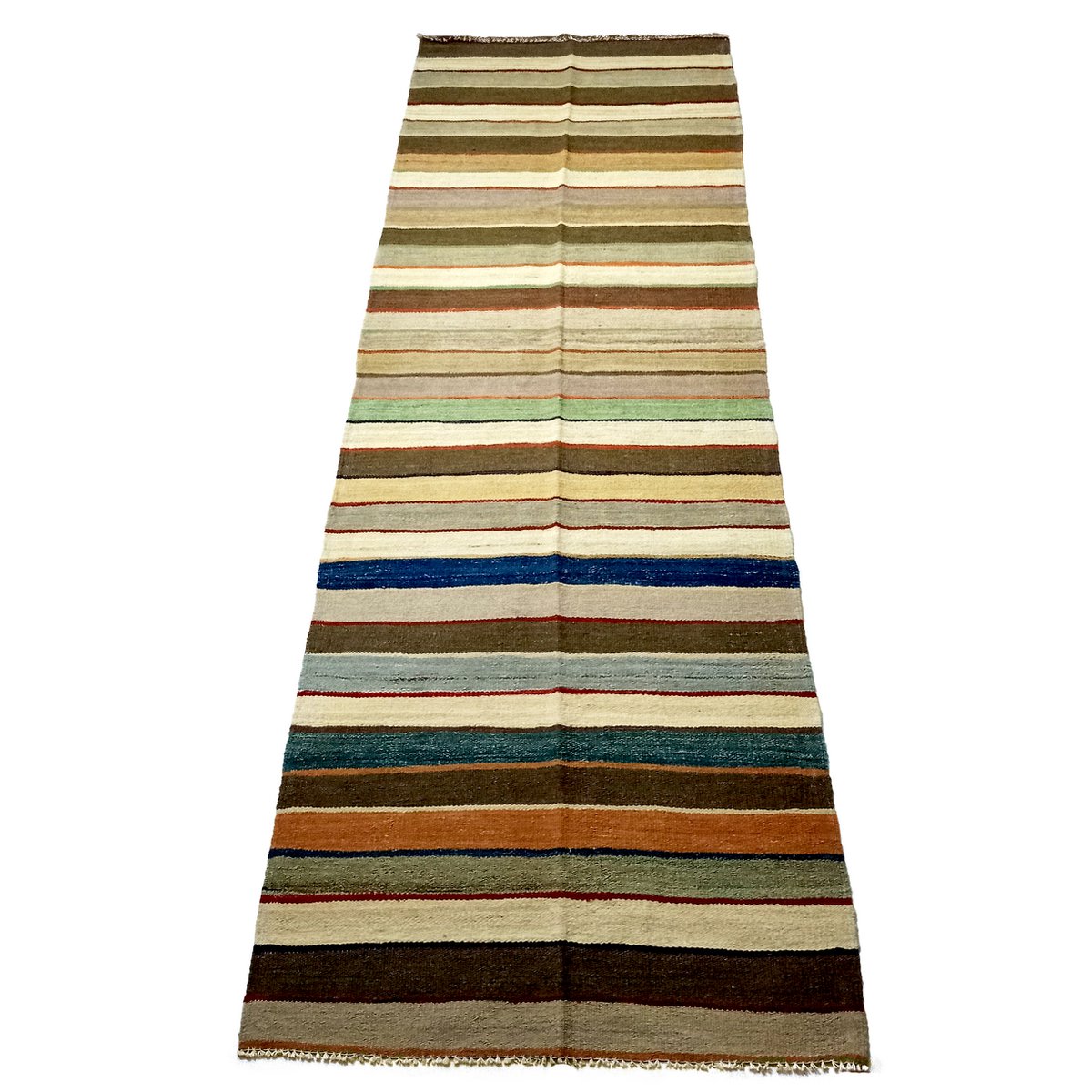 Ręcznie robiony podwójny hiszpański kilim w paski