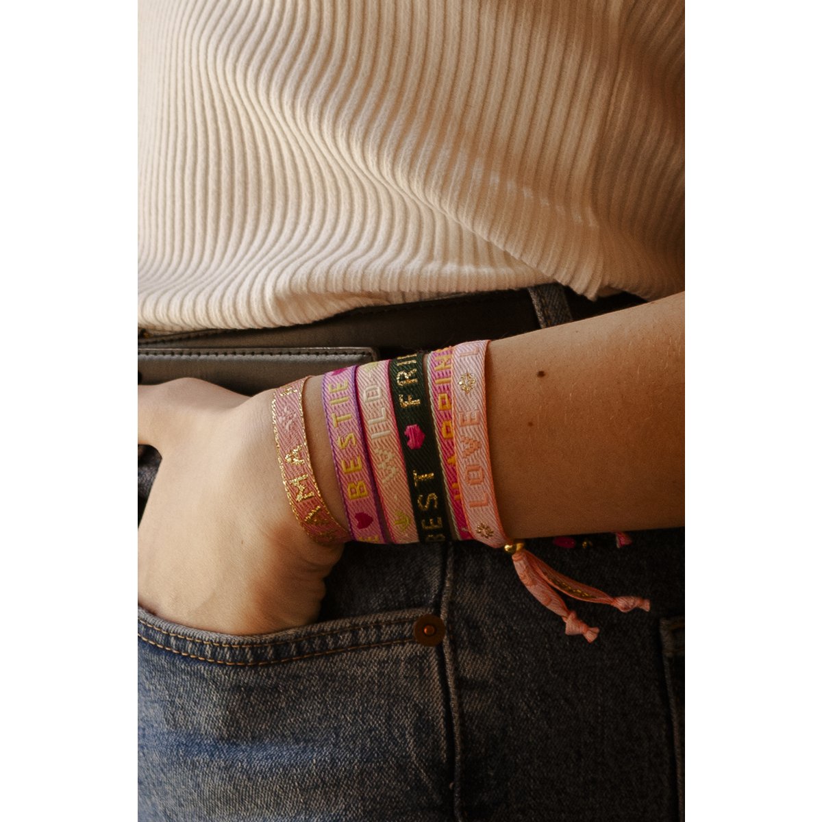 Lint armband Good vibes