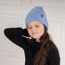 Beanie strikket Merino & Cashmere til børn