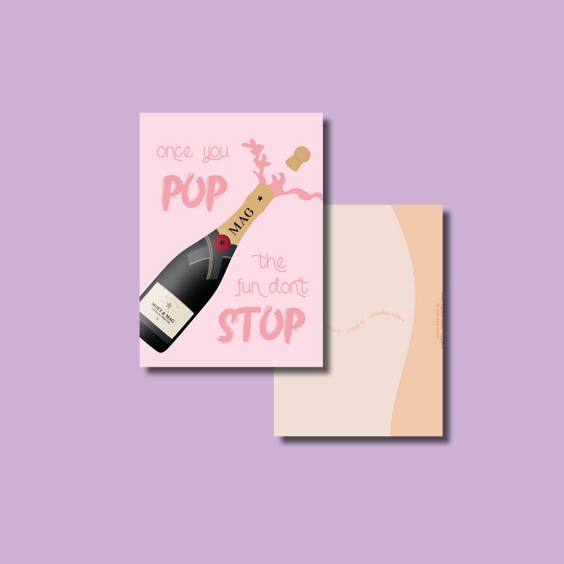 Champagner-Pop-Karte – Ausverkauf – altes Design