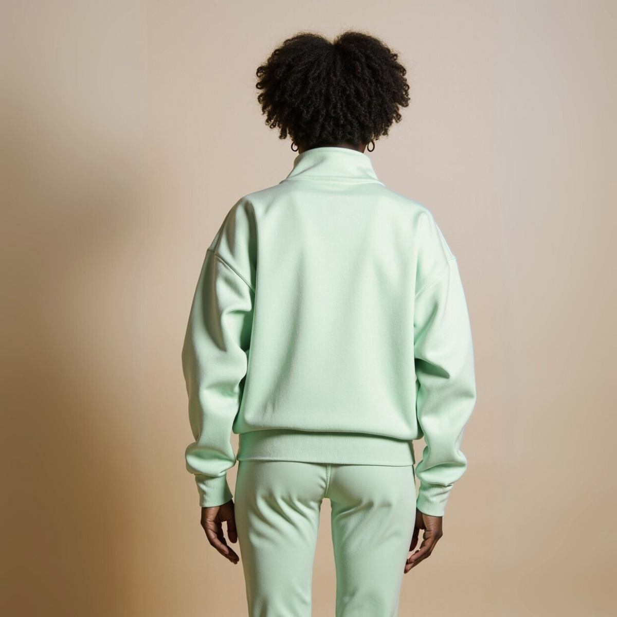 Half Zip Sweat "BE GOOD BE BAD JUST BE" - Schwarz