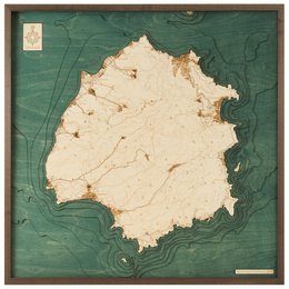 THASOS - 3D wooden wall map - version L