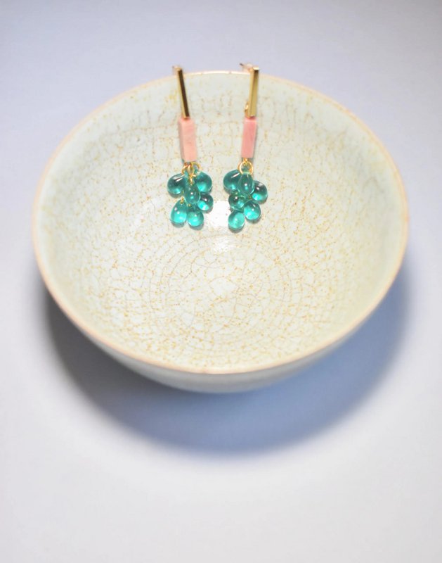 Boucles d'oreilles en verre à bulles