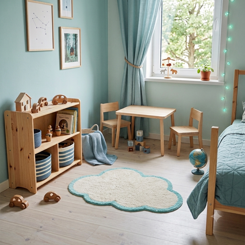 Wolkenkinderteppich Little Nimbus Aqua