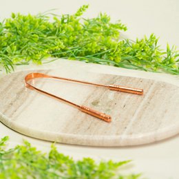 Tongschraper luxe, puur koper (met 2 handgrepen) - 30 gram